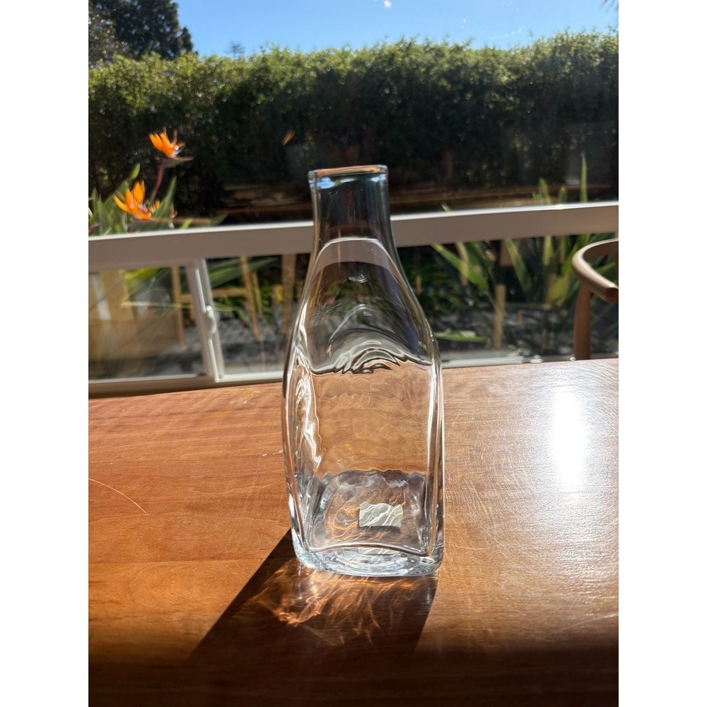 Crate & Barrel Dixie Vase 8.25" Clear Glass Flower Bottle